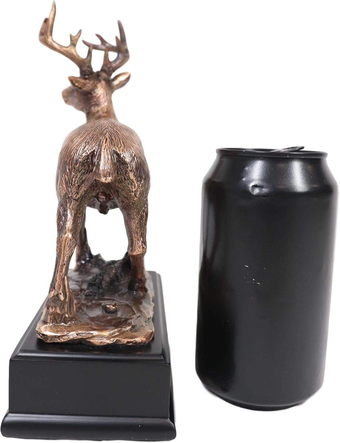 Ebros Gift Wildlife 12 Point Trophy Buck Stag Deer Resin Statue in Bronze Electroplated Finish 8.25" Tall Hunters Cabin Lodge Rustic Sculpture of Stags Does Deers