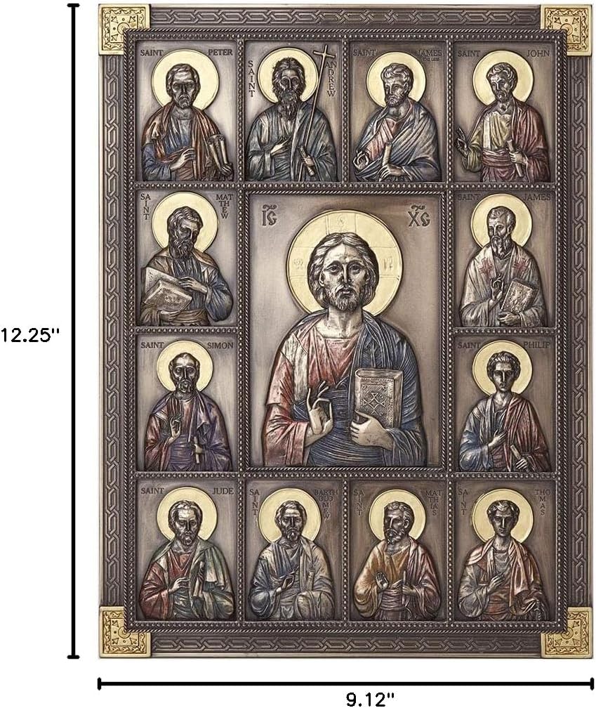 Veronese Design 12.25 Inch Jesus and The Twelve Apostles Wall Plaque Christian Catholic Religious Sculpture