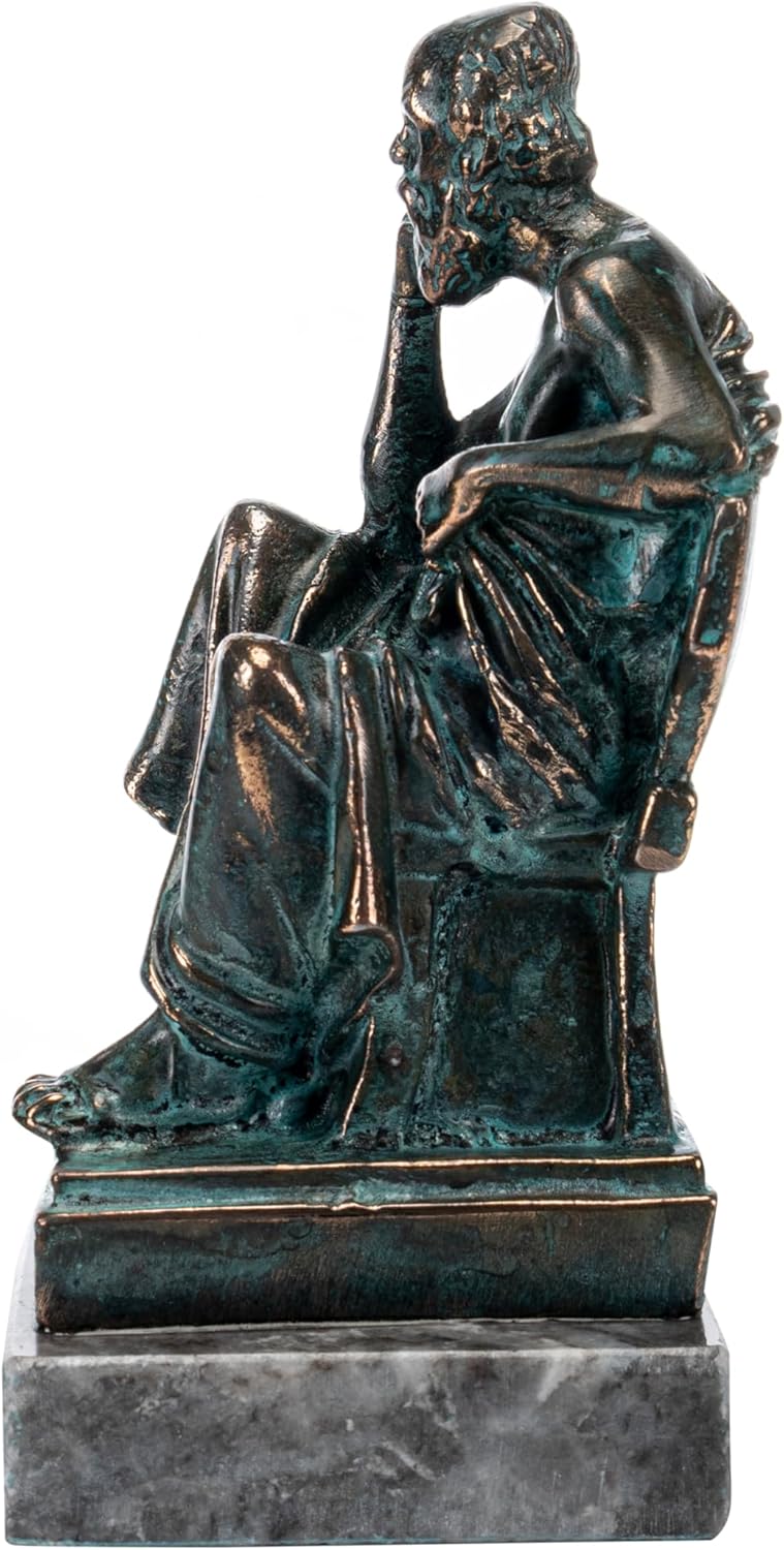 Socrates Ancient Greek Philosopher Bronze Sculpture Statue with Marble Base 5.5 inches (14 cm)