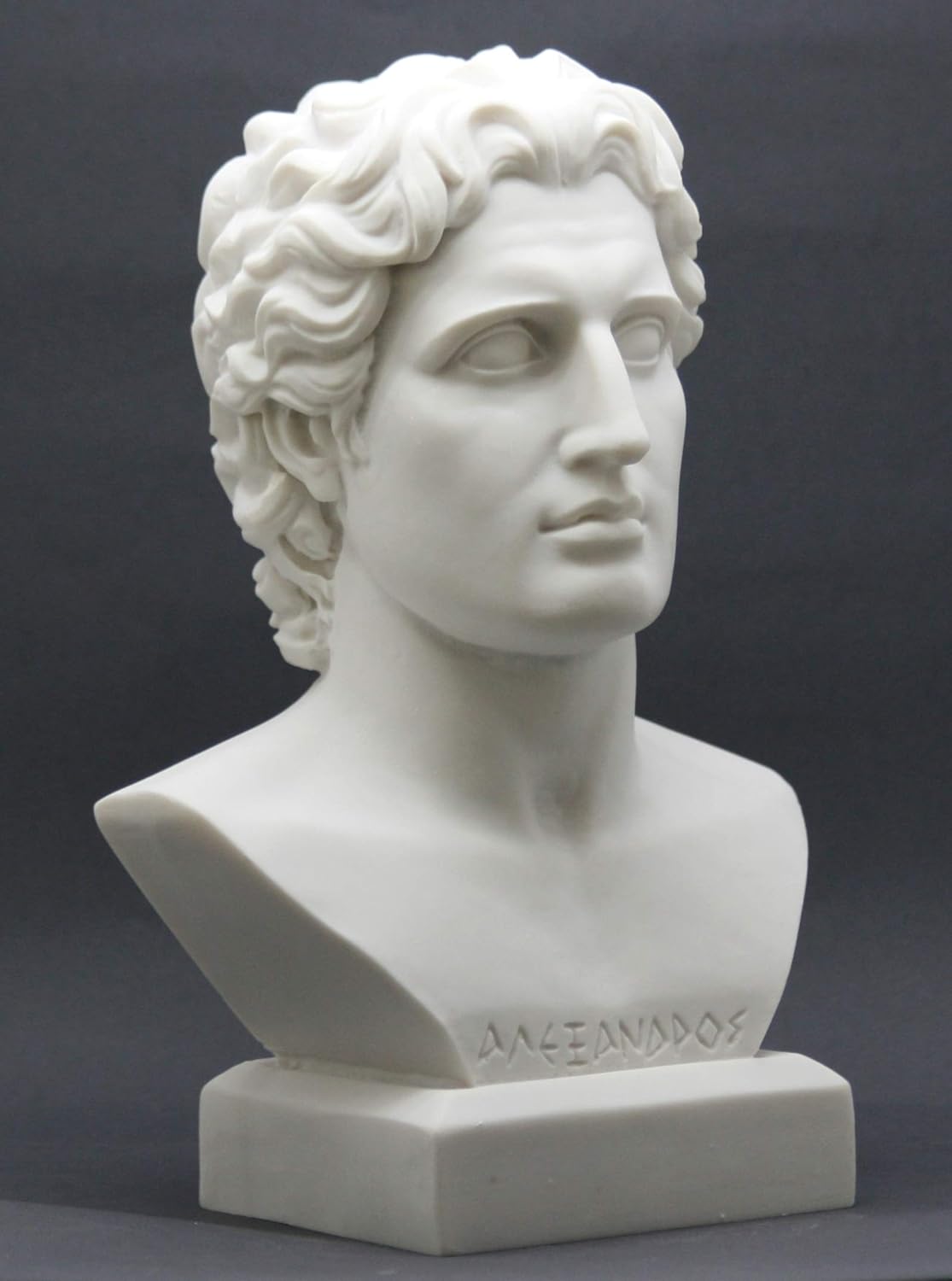 ALEXANDER the GREAT Head Bust Greek Cast Marble Statue Sculpture 28,5cm