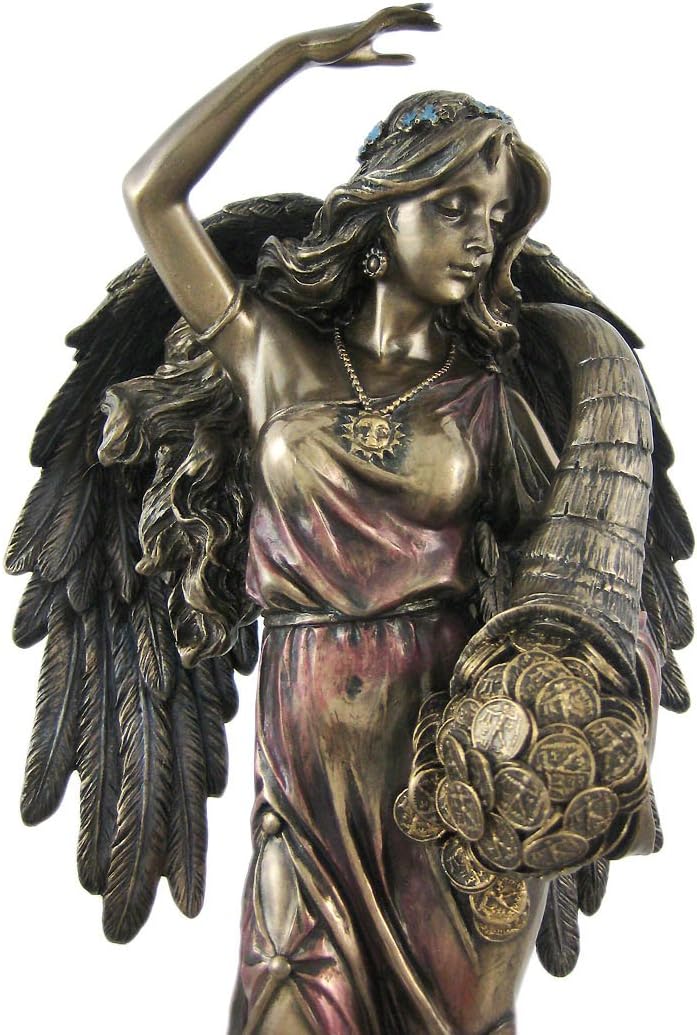 Veronese Design 11 5/8 Inch Fortuna Roman Goddess of Fortune Tykhe Lady Luck Cold Cast Resin Bronze Finish Sculpture