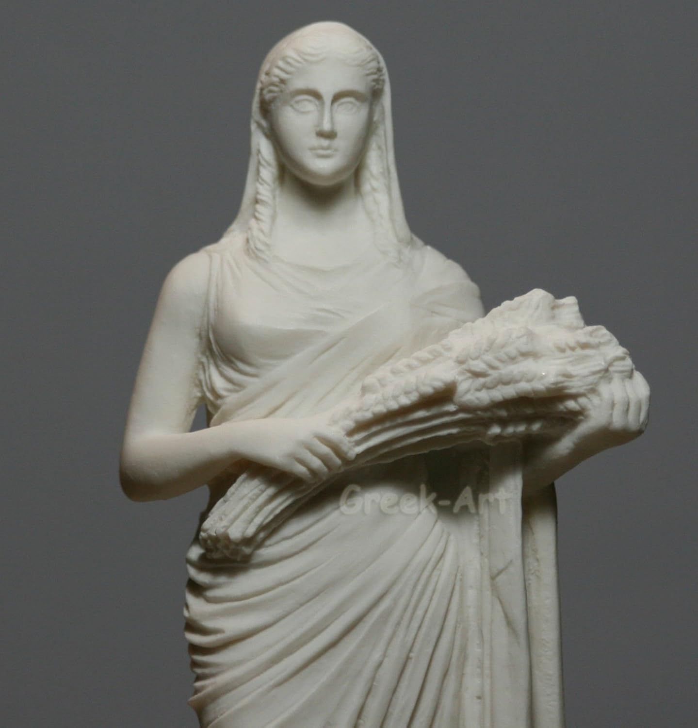 Demeter Ceres Harvest Fertility Goddess Greek Alabaster Statue Sculpture 9.84 inches