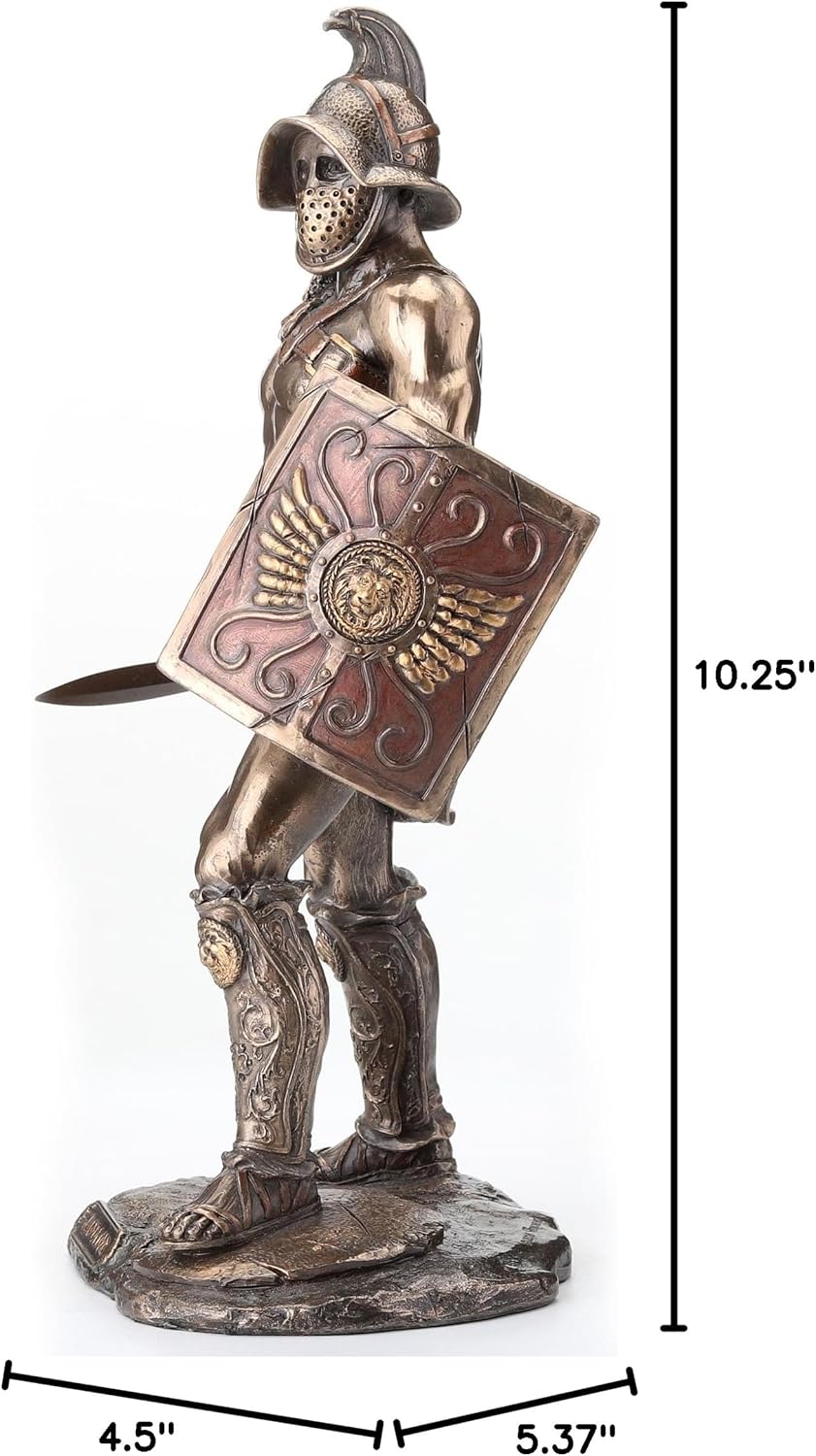 Veronese Spartacus Roman Gladiator Wielding Sword and Shield Statue