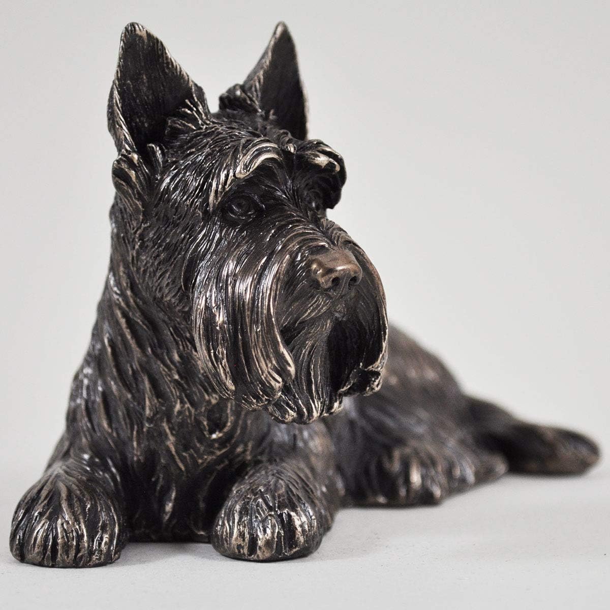 Fiesta Studios Bronze Small Scottish Terrier Dog Statue Scottie Sculpture Ornament Home Decor H8cm