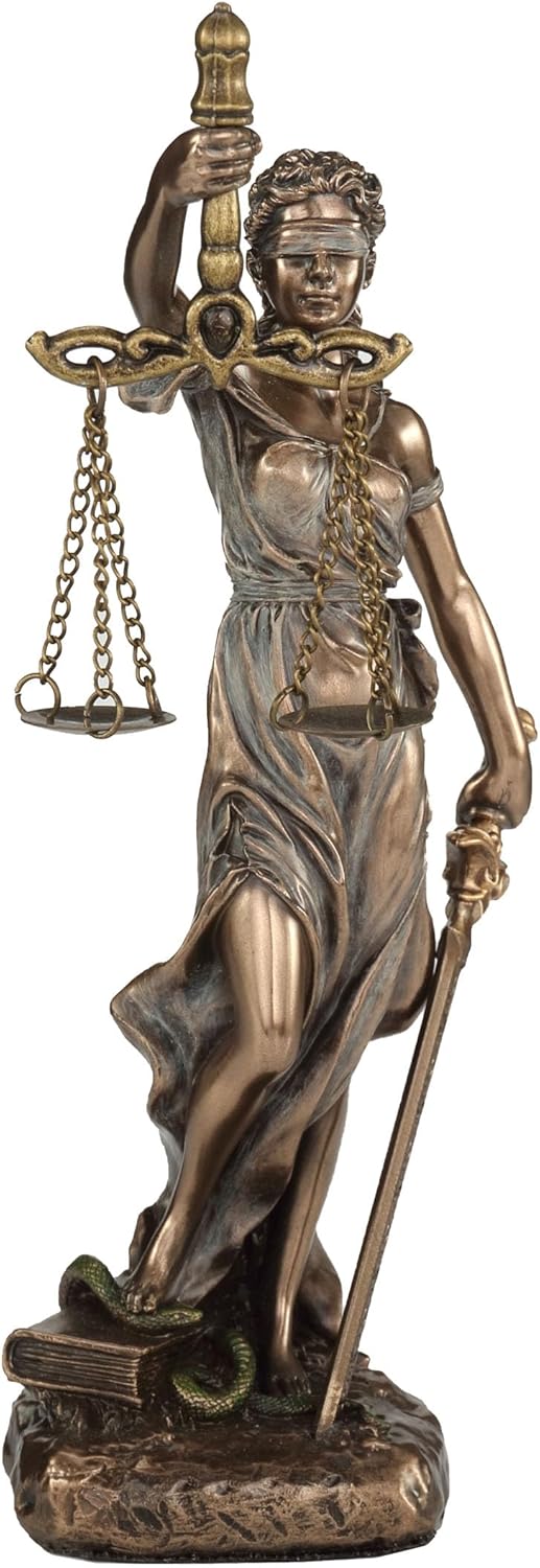 Veronese Design 6 1/2 Themis Greek Goddess of Justice Resin Sculpture Cold Cast Bronze Finish