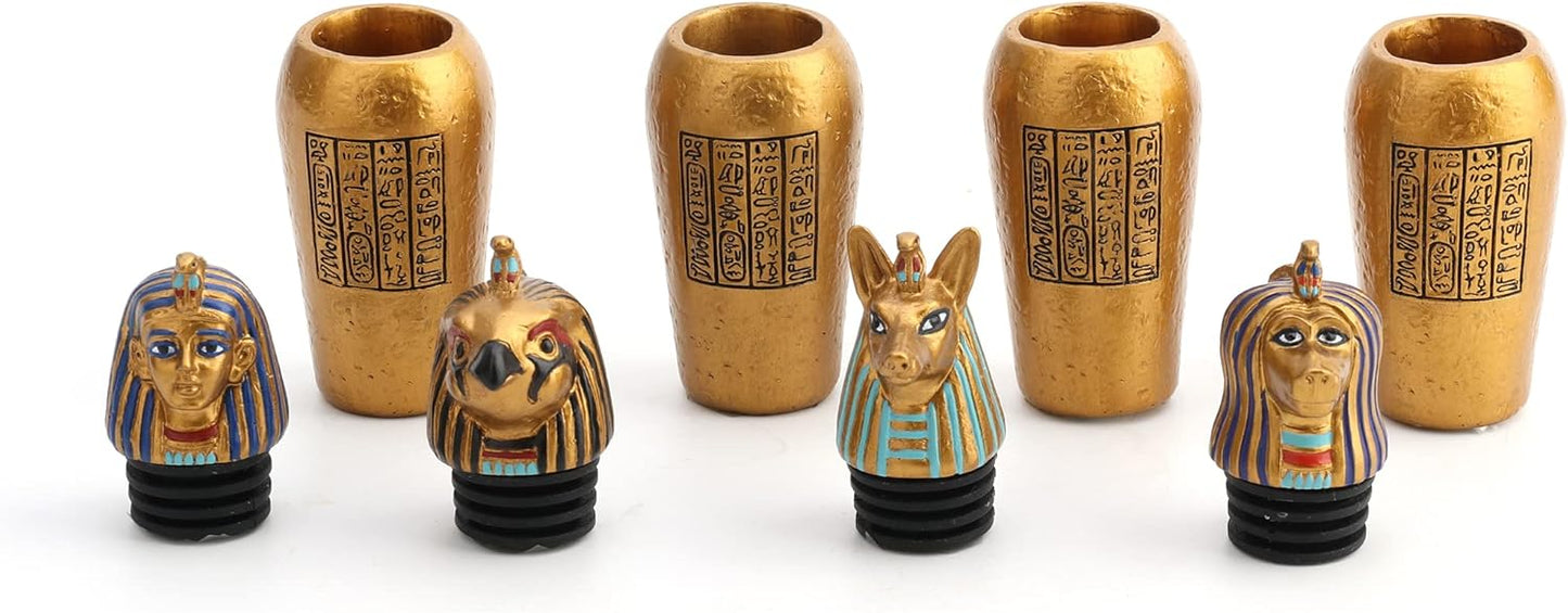 Veronese Design 3 1/2" Egyptian Canopic Jars Miniatures (Set of Four) Resin Figurine