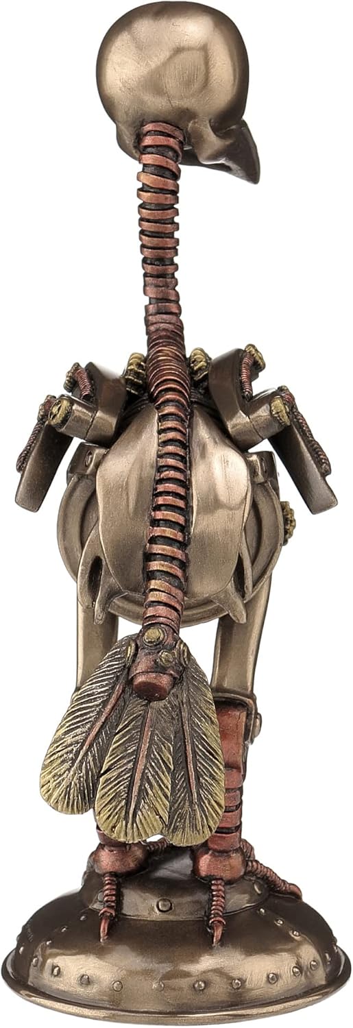 Unicorn Studio 7 1/8 Inch Steampunk Crow Skeleton Resin Sculpture Cold Cast Bronze Finish