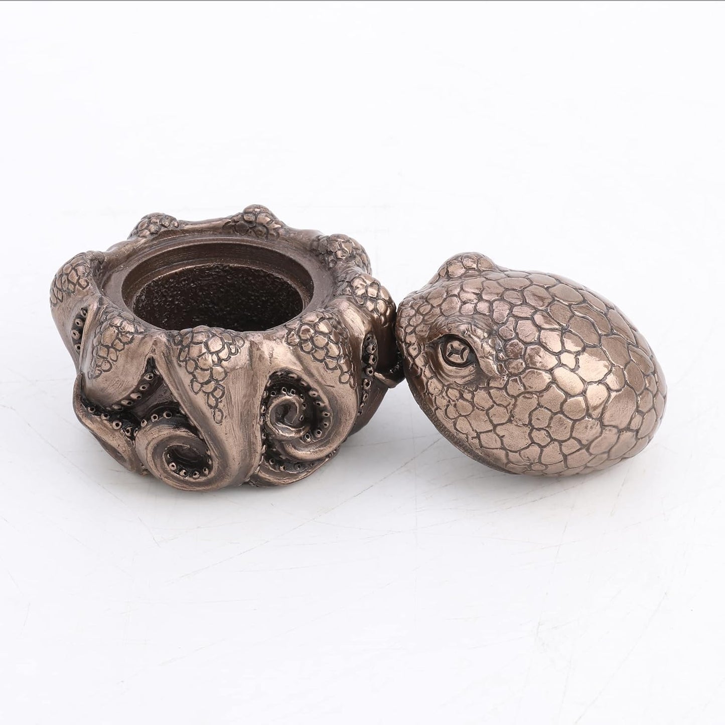 Veronese Design 2 3/4" Dwarf Octopus Mini Trinket Box Resin Sculpture Bronze Finish