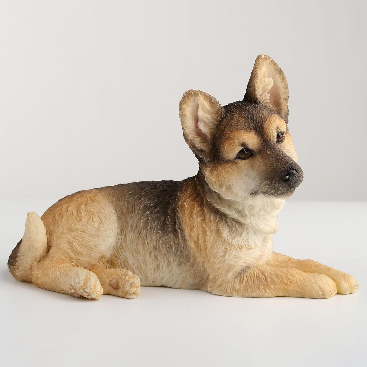Veronese Design 4 1/2 Inch German Shepherd Puppy Sitting Tilted Head Resin Animal Sculpture