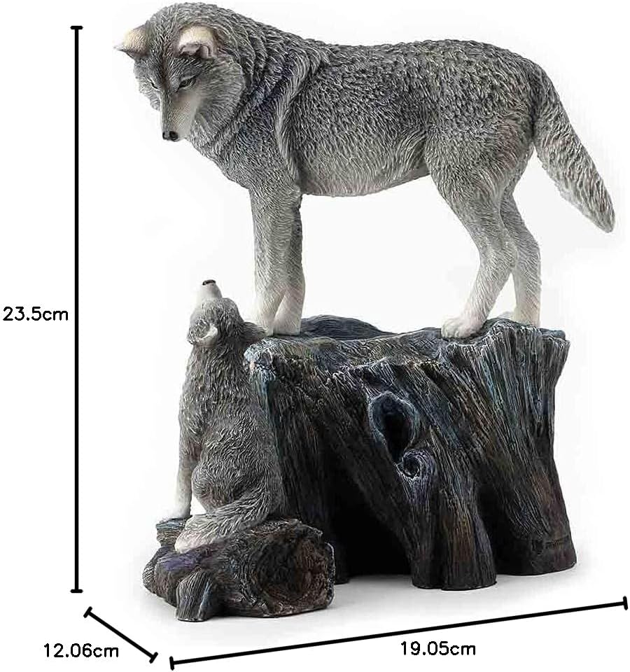 Lisa Parker Guidance Grey Wolf Mother and Child Statue