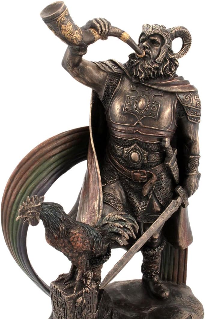 US 9.25 Inch Norse God - Heimdall Cold Cast Bronze Sculpture Figurine