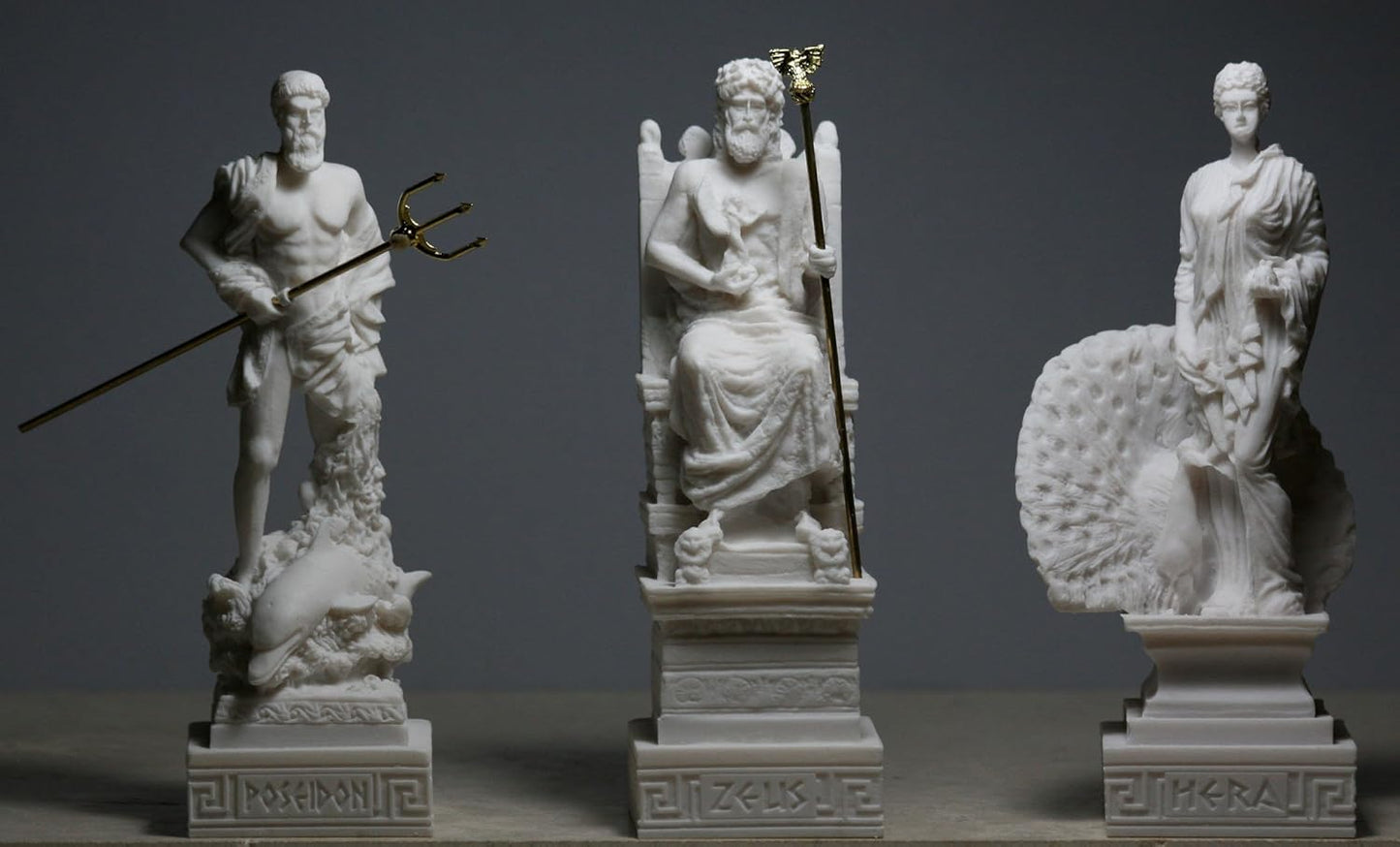 Set 12 Twelve Greek Olympian Gods Pantheon Figure Alabaster Statue Sculpture