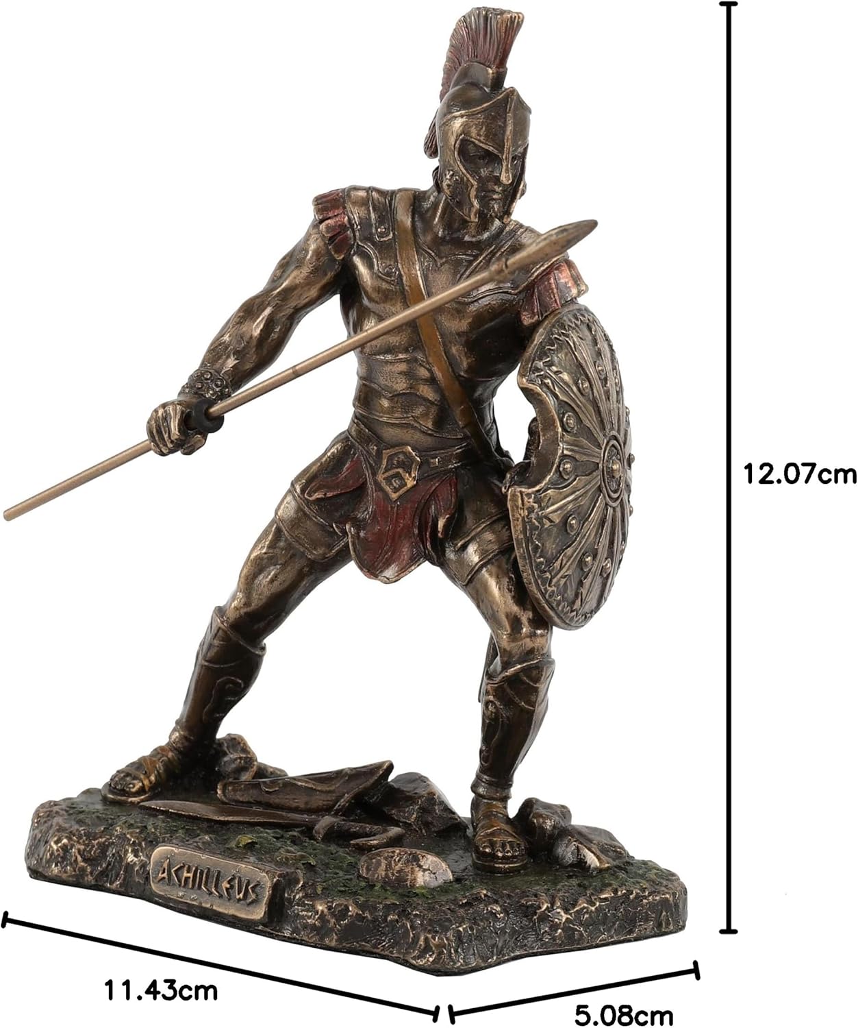 Veronese Design Achilles Rage Trojan War Hero Achilleus Holding Spear and Shield Statue