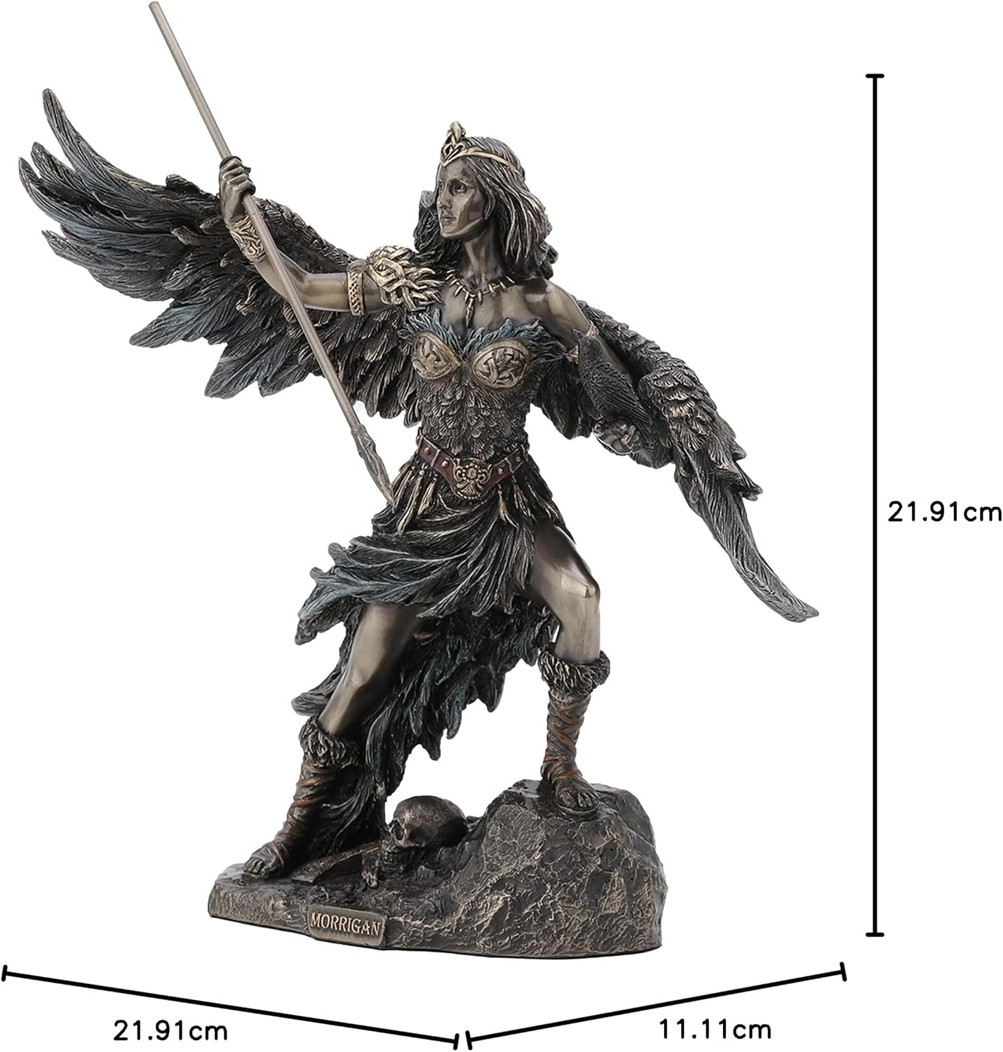 Veronese Design The Morrigan Celtic Phantom Queen Goddess of Battle Bronze Finish Statue, Length 8 5/8 x Width 4 3/8 x Height 8 5/8 (Inch) (WU77827A4)