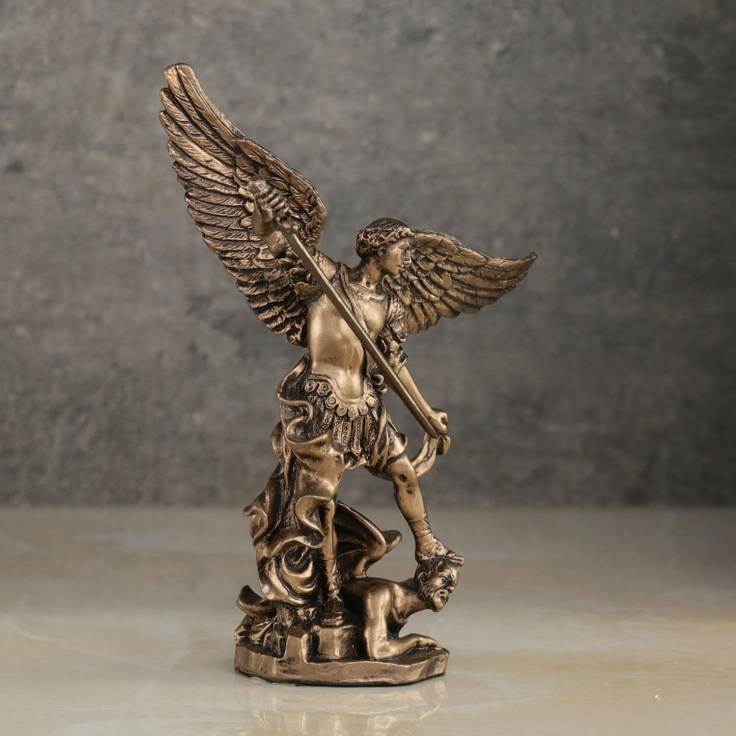 4-inch - Archangel St. Michael Slaying Demon Statue Figurine