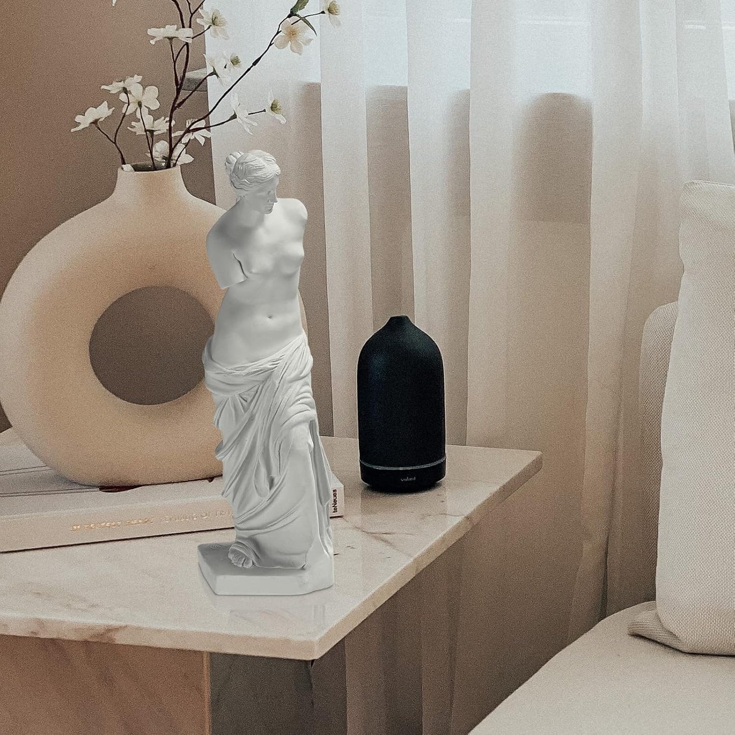 Venus de Milo Statue, Greek Roman Mythology Goddess Aphrodite Statue, Great Art for Home or Office Decor 11 x 3.15 x 2.16 Inches - White