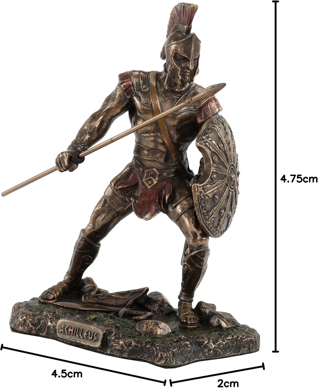 Veronese Design Achilles Rage Trojan War Hero Achilleus Holding Spear and Shield Statue