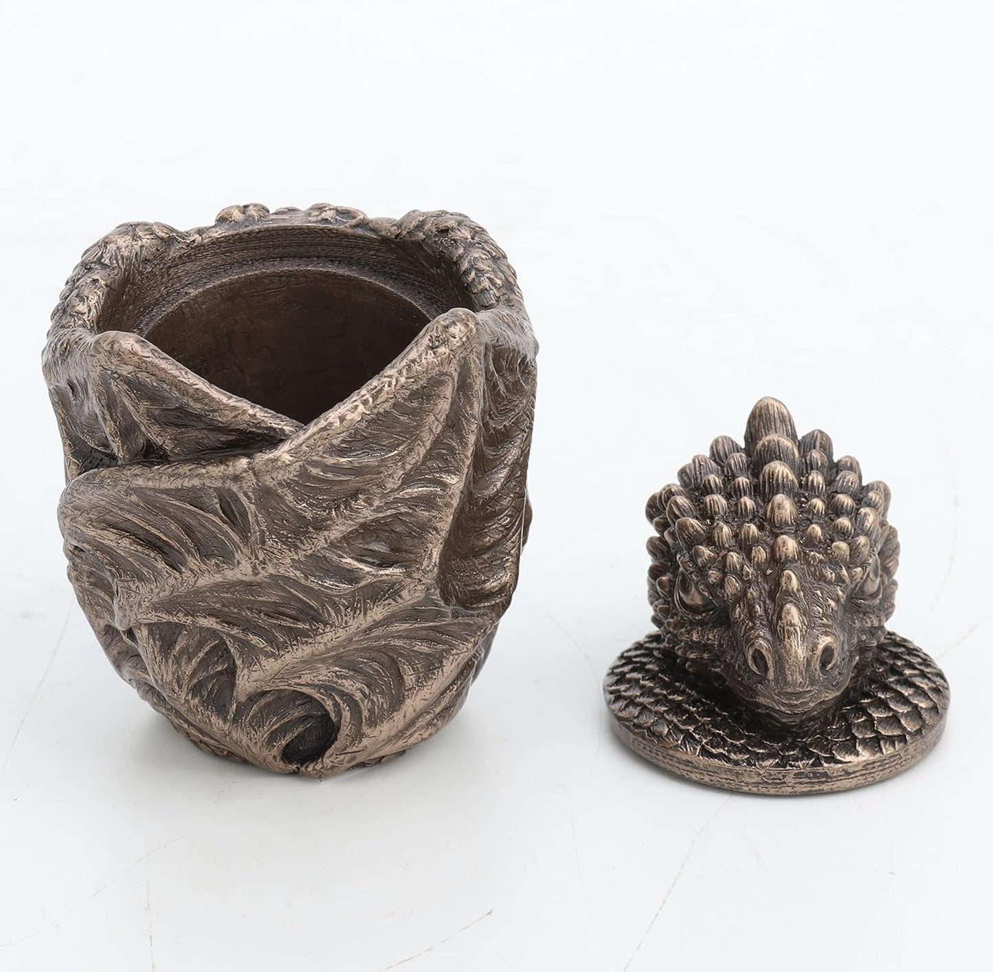 Veronese Design Baby Dragon Resin Figurine Secret Stash Box Cast Bronze Finish 3.75 Inches High