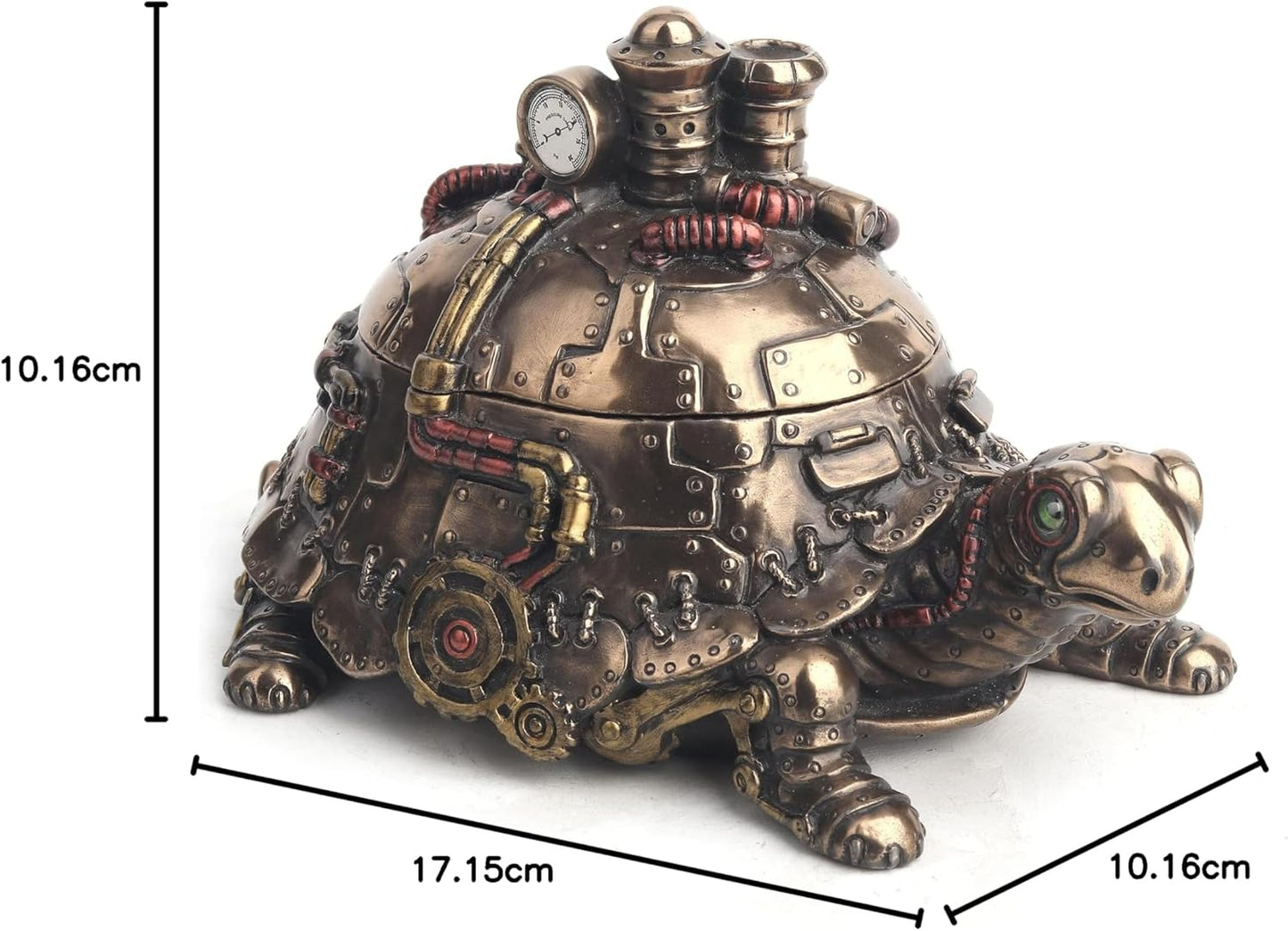 Veronese Design Amazingly Detailed Steampunk Tortoise Trinket Box