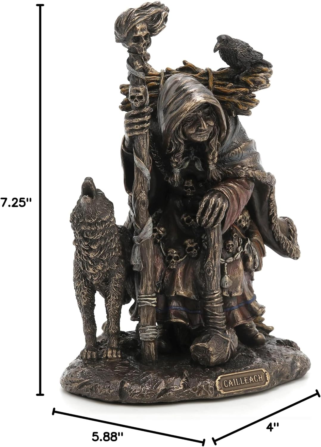 Veronese Design 7.25" Tall Cailleach Nan Cruachan Folklore Divine Hag Resin Sculpture Bronze Finish