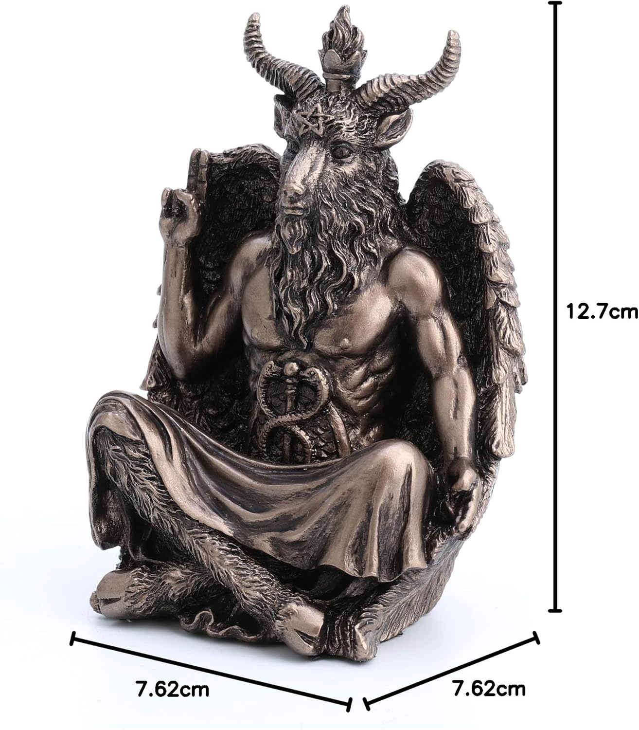 Veronese Design 4 3/4" Statue of Baphomet Sitting Meditation Pose Resin Sculpture Hand Painted Finish