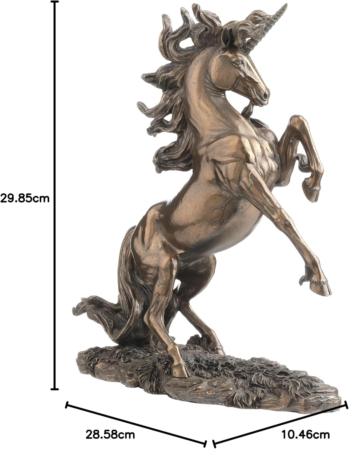 Bronzed Rearing Unicorn Statue