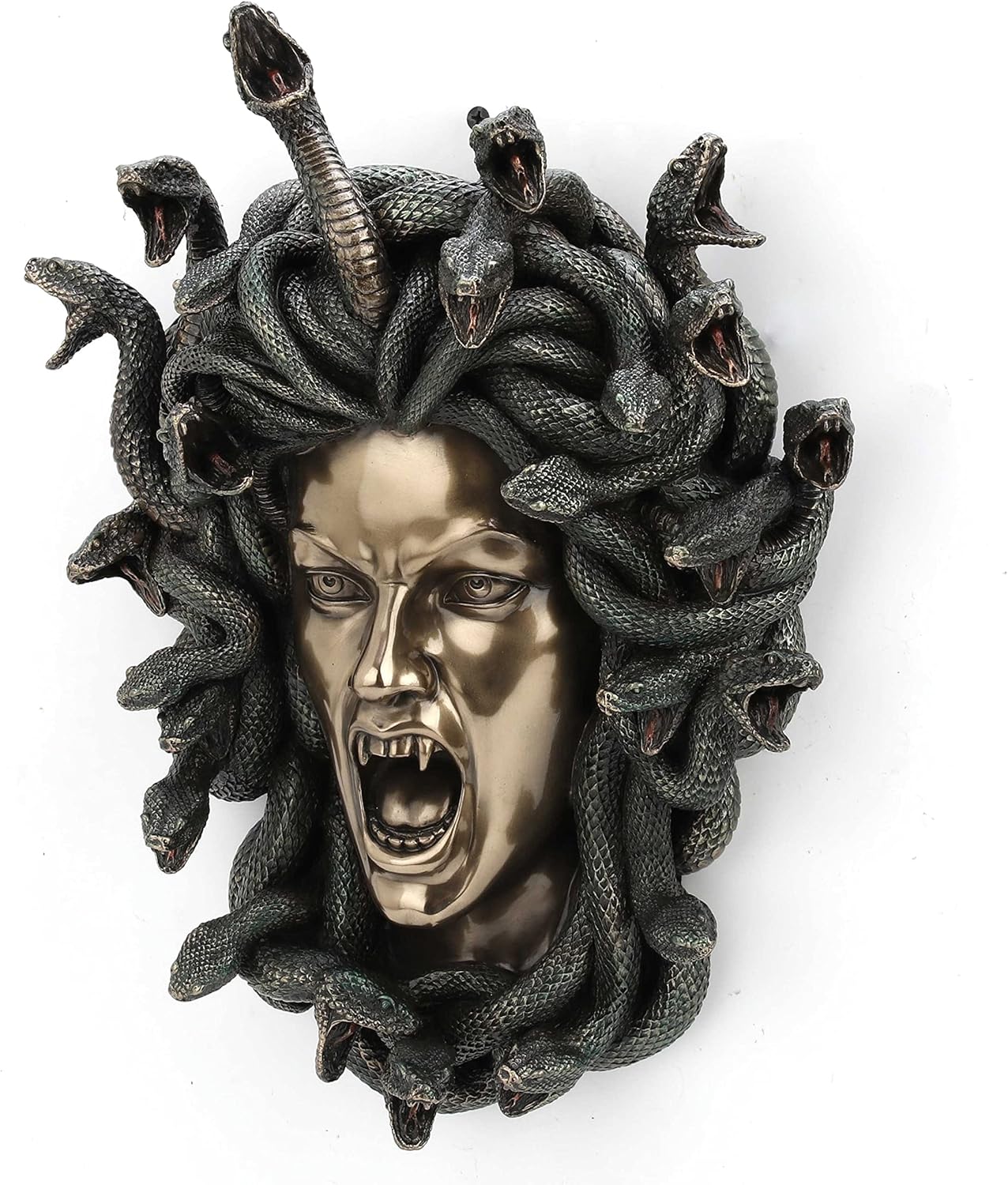 Veronese Design 13 5/8 Inch Head of Medusa Gothic Greek Fantasy Wall Plaque Cold Cast Resin Antique Bronze Finish Statue