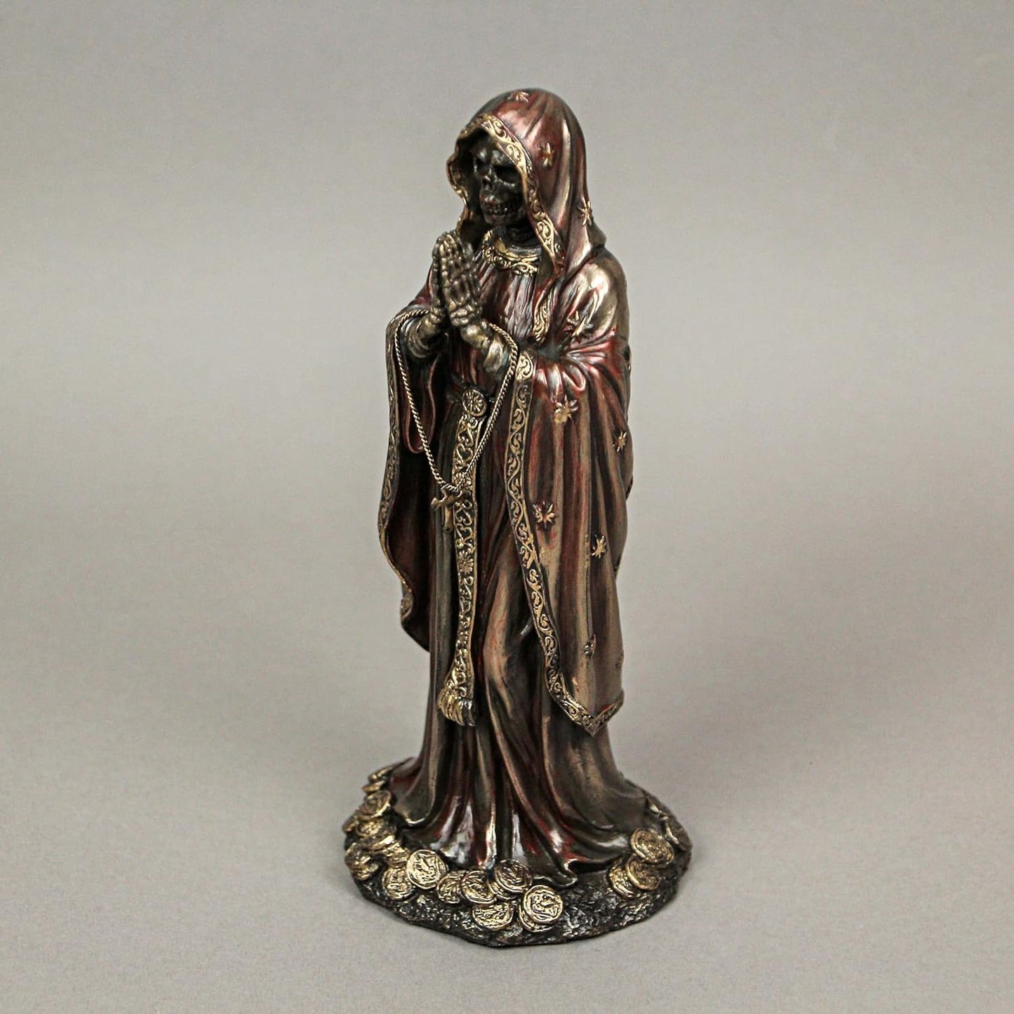 Veronese Design Santa MuerteAntique Bronze Finish Praying Angel of Death Statue