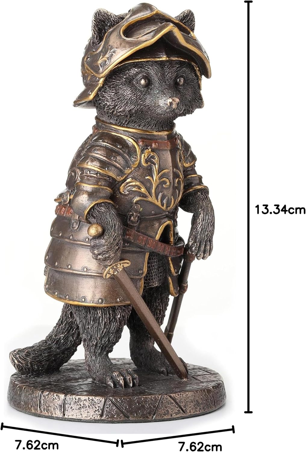 Veronese Design Sir Laveur Raccoon Man at Arms Animal Knight Cold Cast Bronze Finish Statue