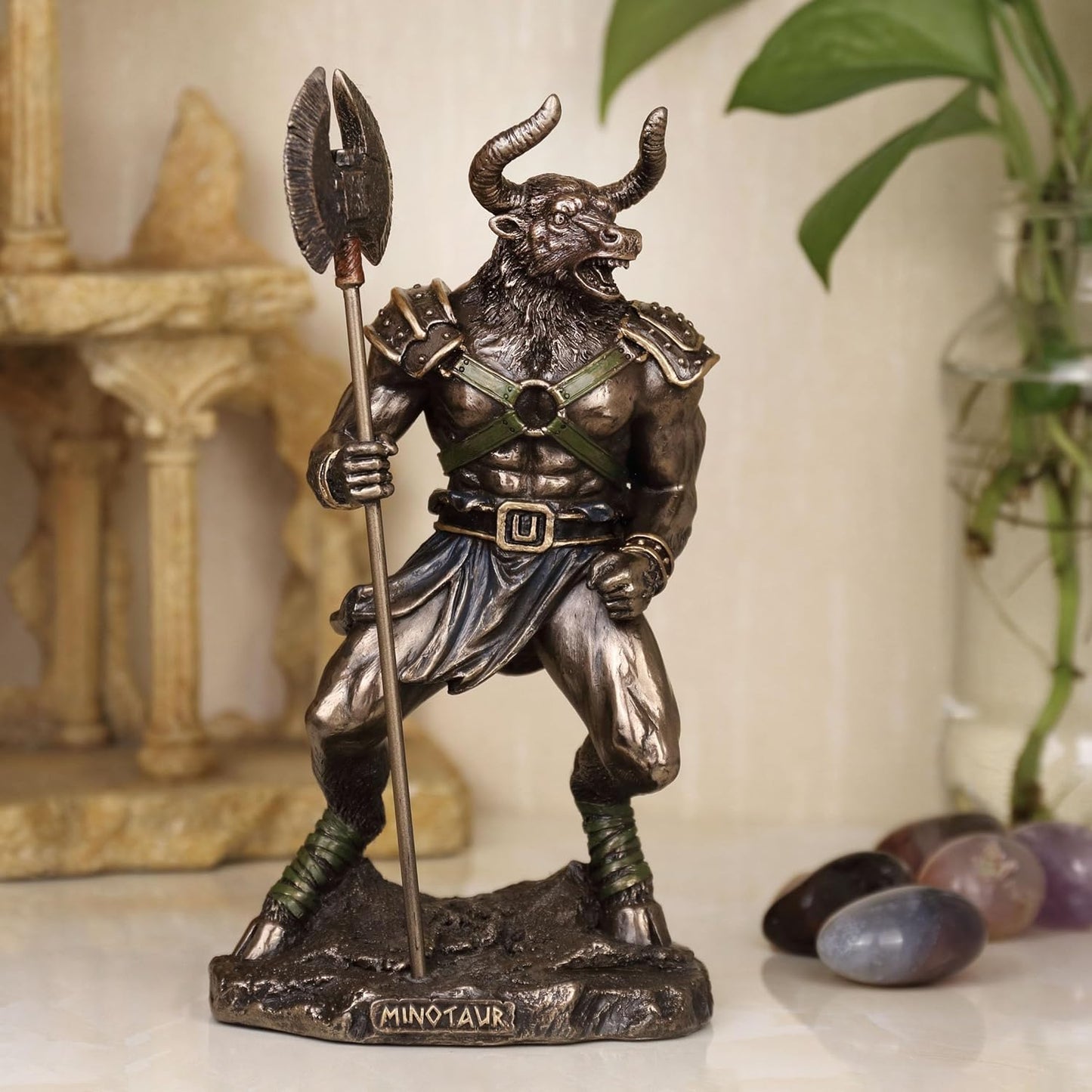 Veronese Design 6 3/4 Inch Minotaur The Greek Labyrinth Beast Resin Sculpture Cold Cast Bronze Finish