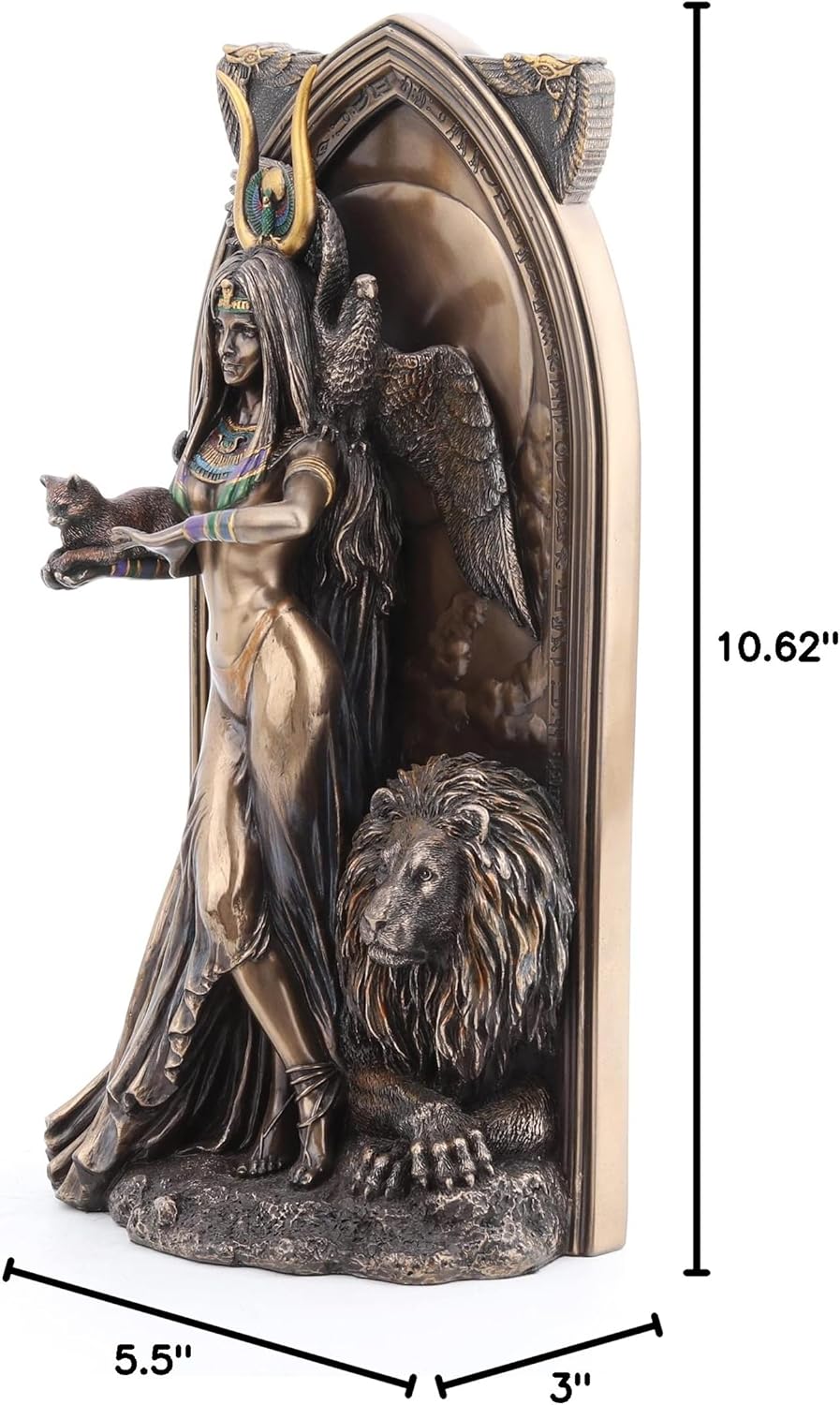 Veronese Design 10 5/8 Inch The Priestess Egyptian Goddess Resin Statue Bronze Finish