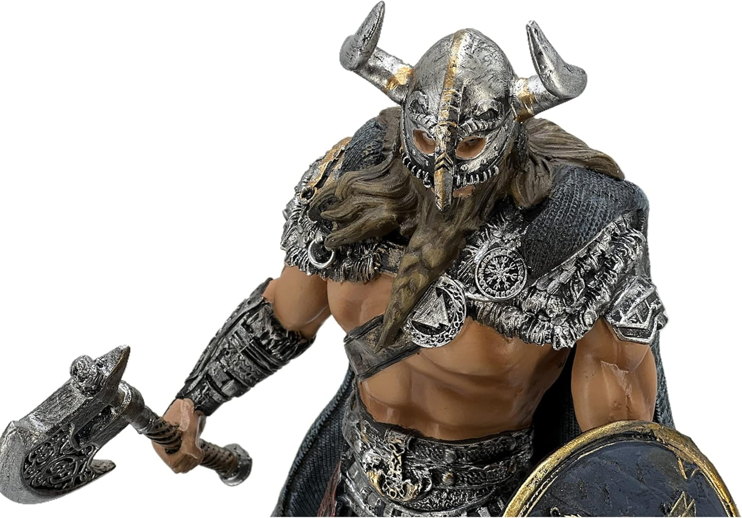 Viking Warrior Dragon Slayer Resin Statue - Home Decor, Office Desk, or Gift for Living Room, Porch, and Desktop Arrangement