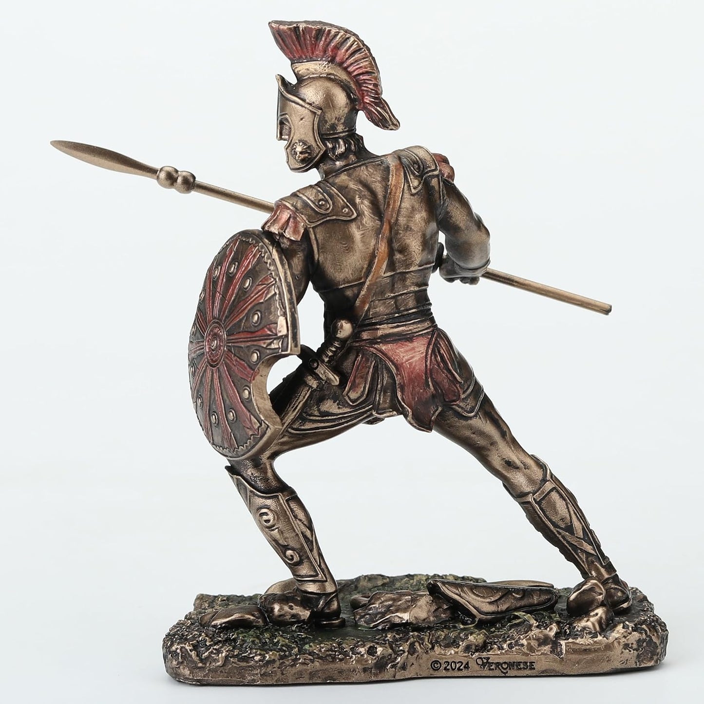 Veronese Design 3 3/4 Inch Hector Fighting Achilleus Greek Heroes of The Trojan War Cold Cast Resin Bronze Finish Figurine Set