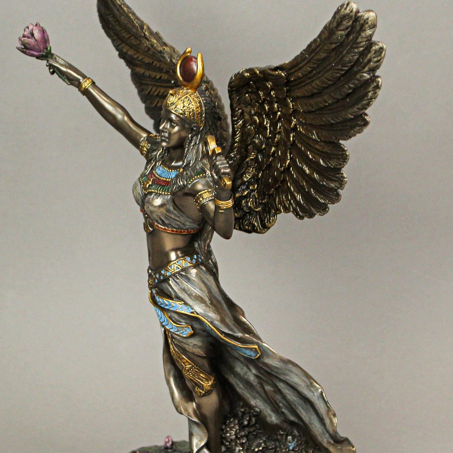Veronese Design 11 3/8" Egyptian Goddess Isis Resin Sculpture Cast Bronze Finish