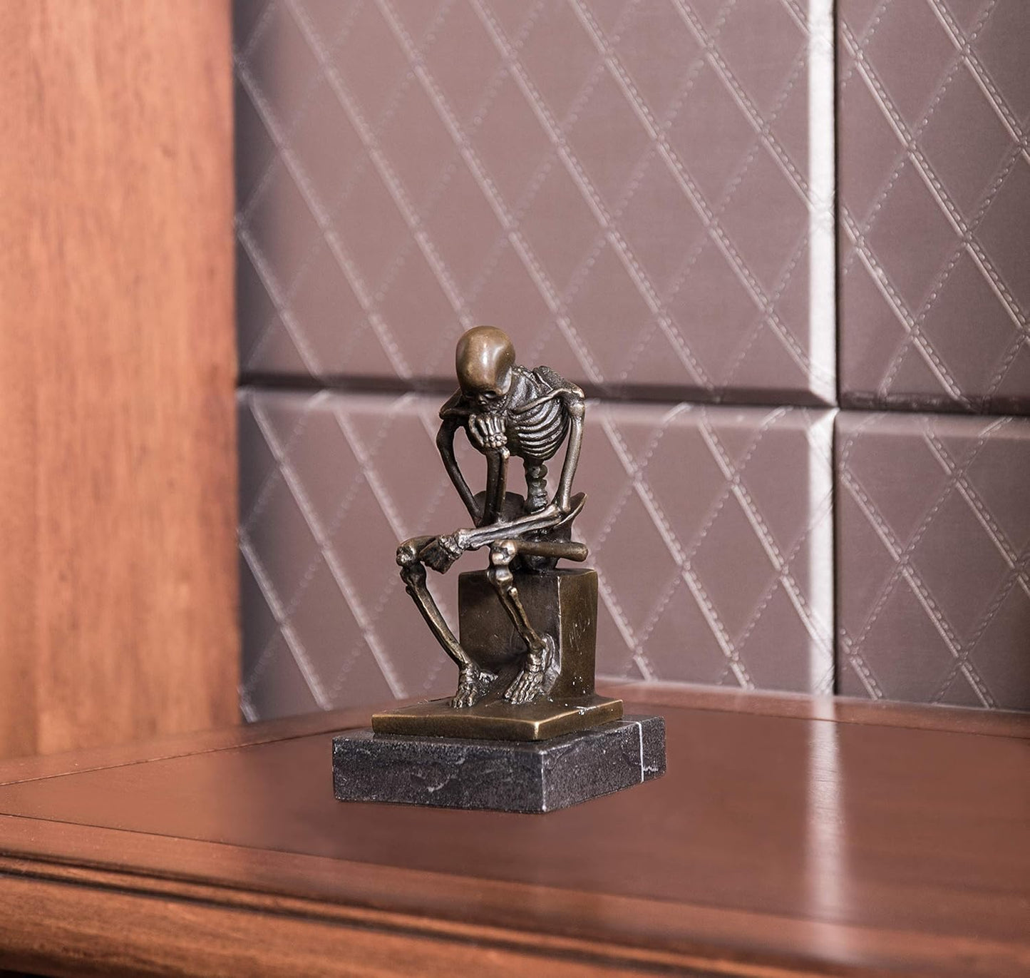 Skeleton Thinker TPE-998 Bronze Statues Sculptures Home Decor