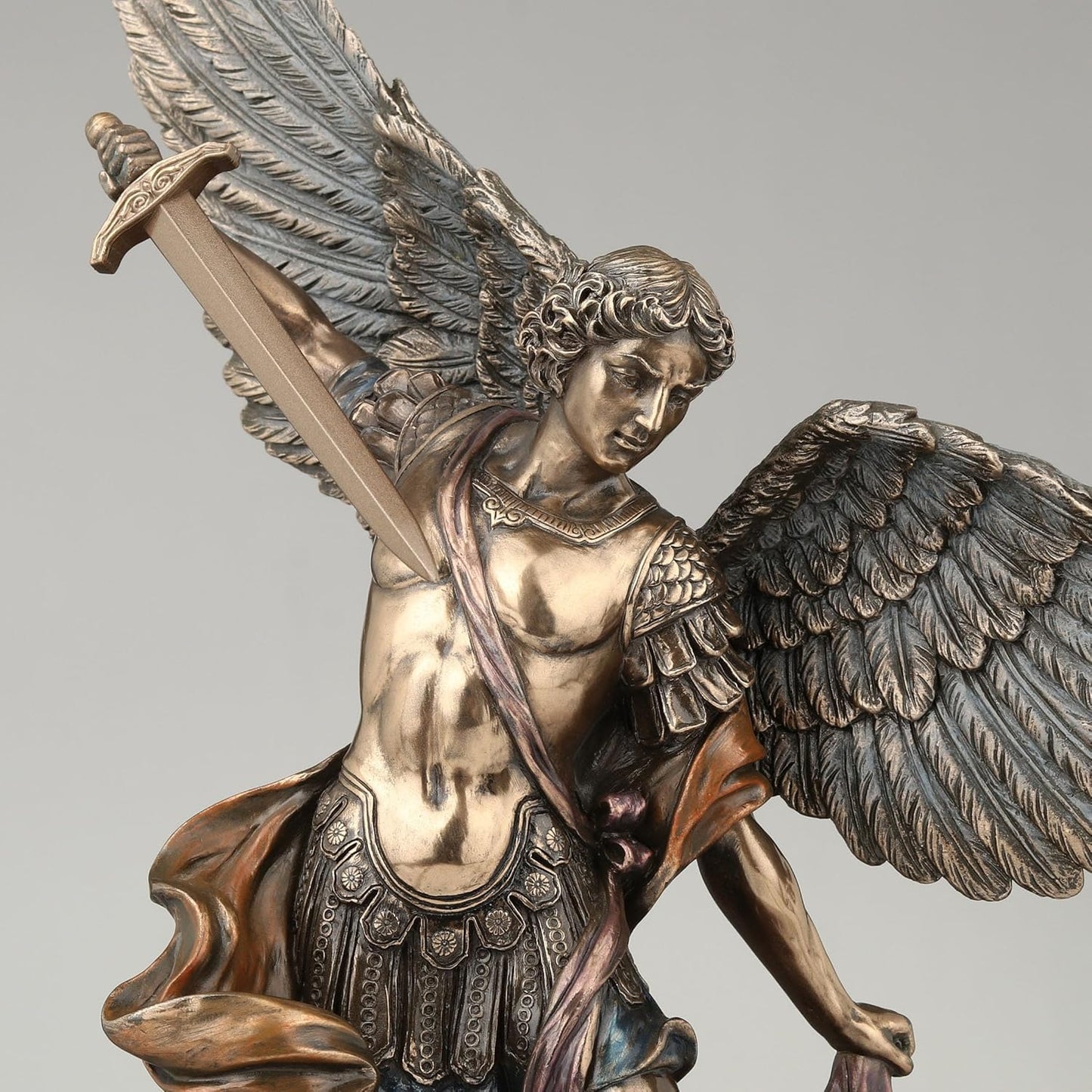 Unicorn Studios WU71543A4 Archangel St. Michael Tramples Demon Religious Sculpture
