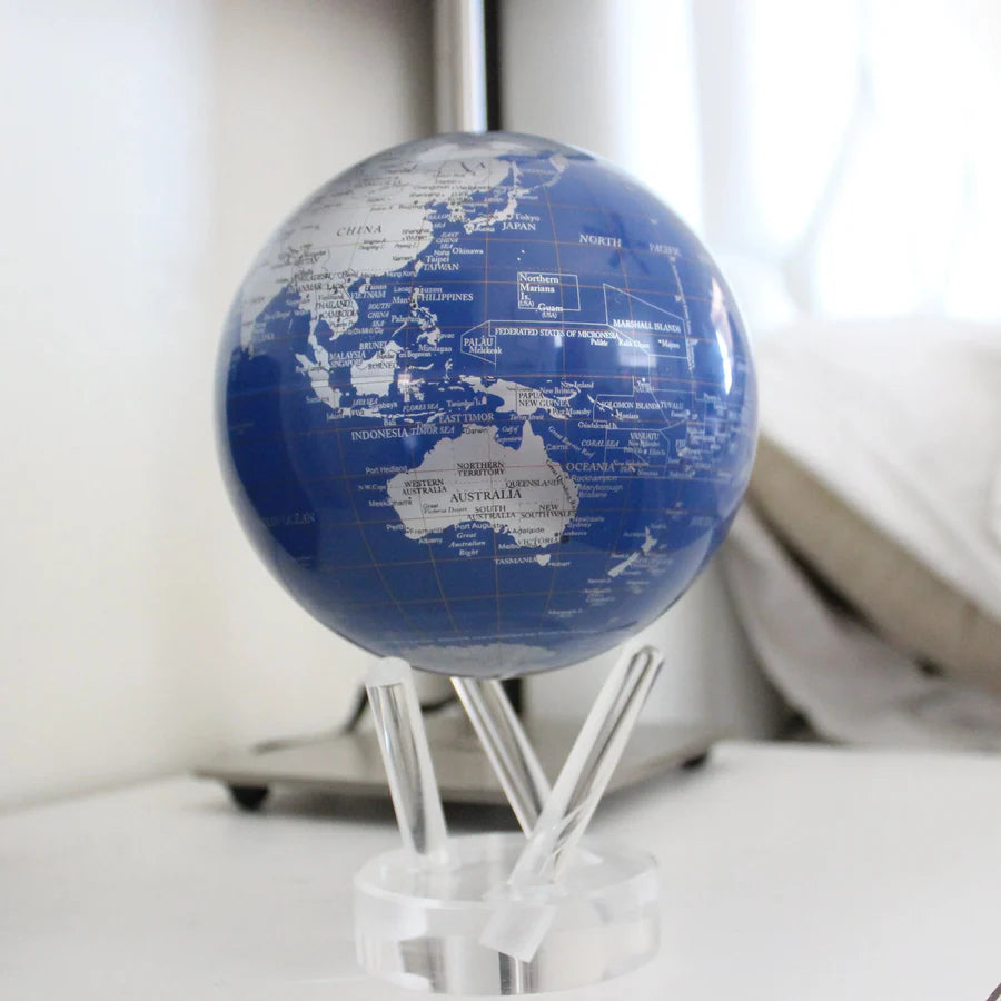 6" Mova Globe Modern Blue/Silver