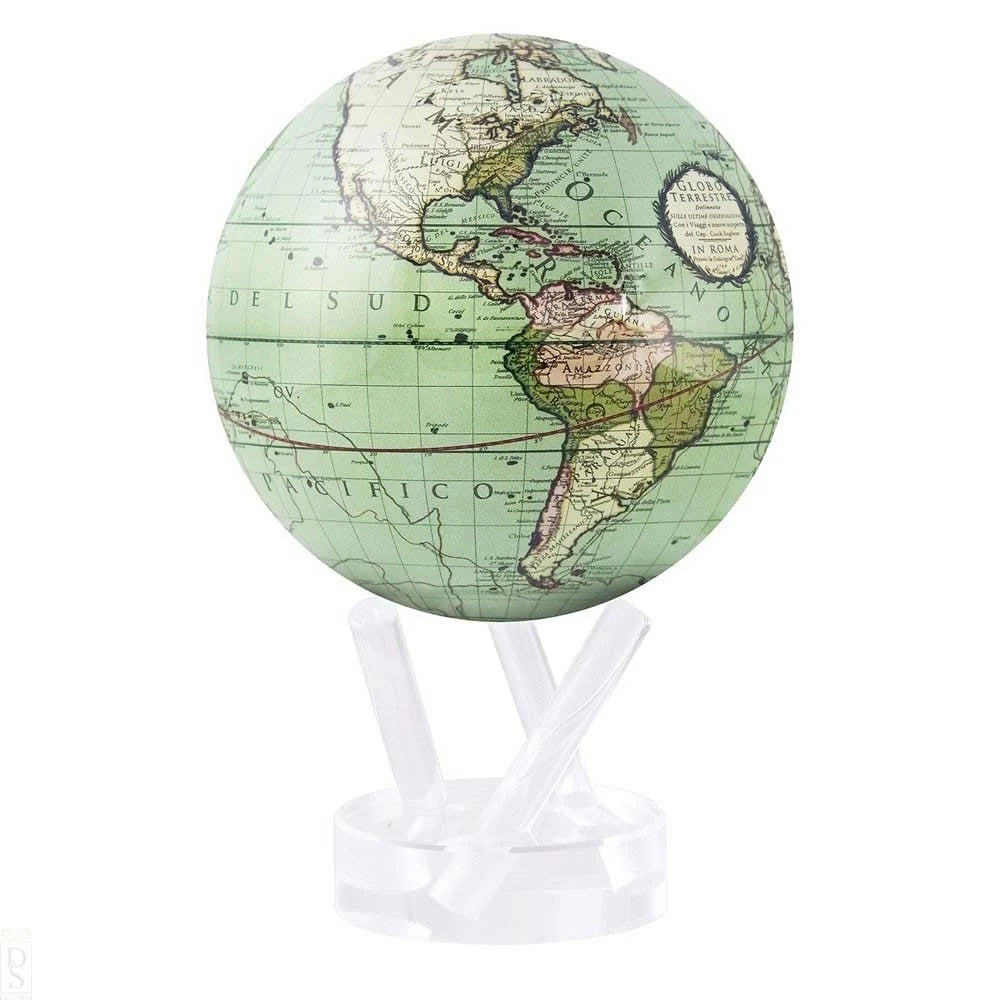 6" Mova Globe Antique Cassini (Terrestrial Green)