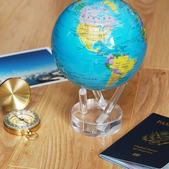 8.5" Mova Globe Blue Political