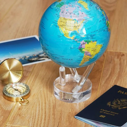 8.5" Mova Globe Blue Political