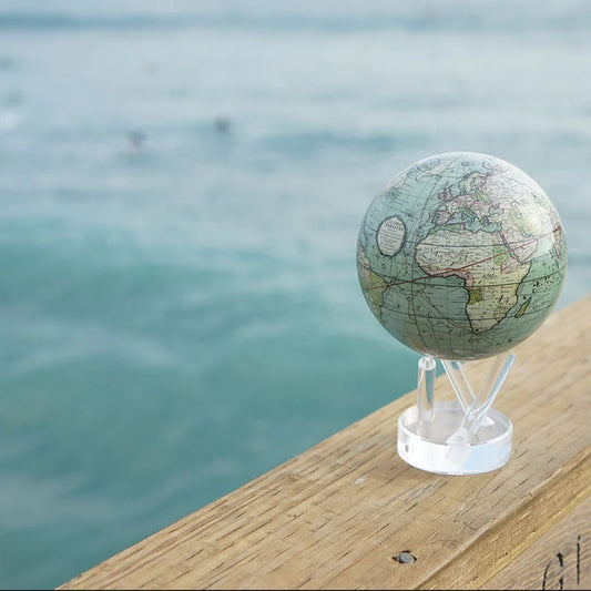 4.5" Mova Globe Antique Cassini (Terrestial Green)