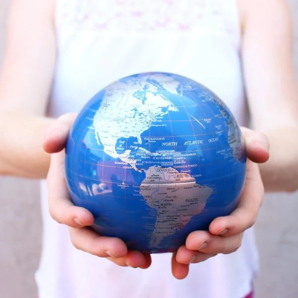 4.5" Mova Globe Modern Blue/Silver Metallic