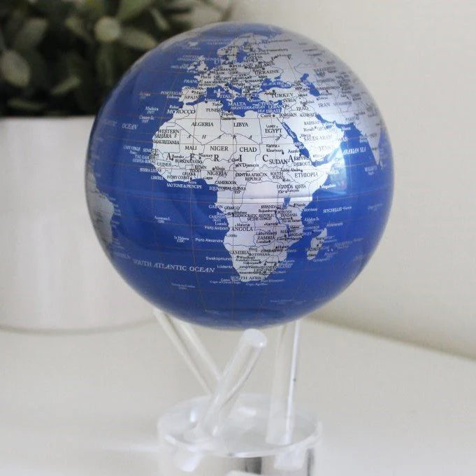 4.5" Mova Globe Modern Blue/Silver Metallic