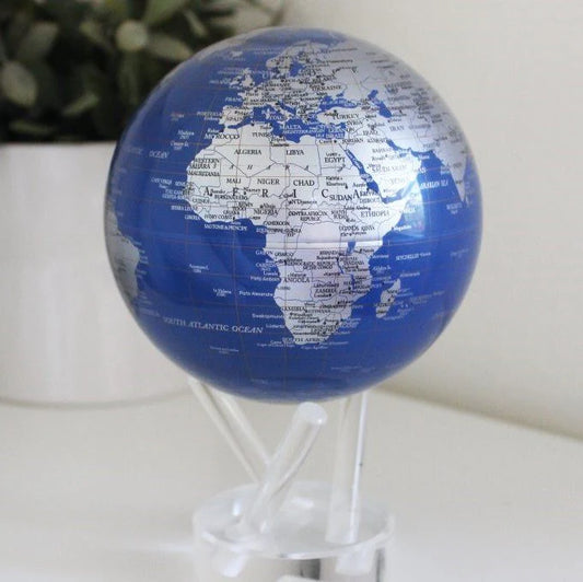 4.5" Mova Globe Modern Blue/Silver Metallic