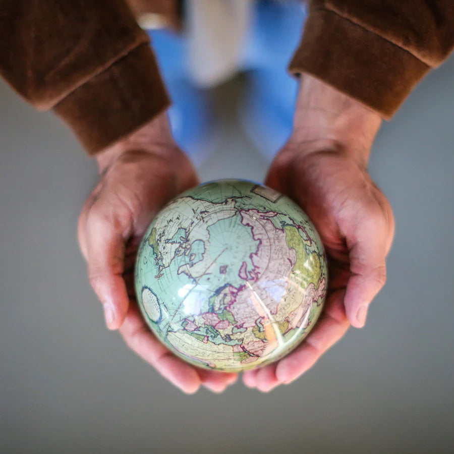 4.5" Mova Globe Antique Cassini (Terrestial Green)