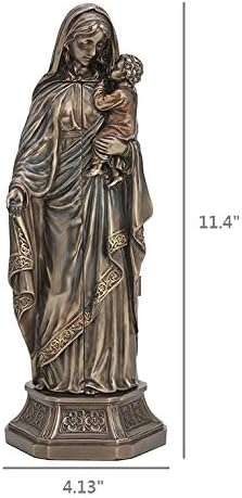 Veronese Design 11 3/8 Inch Lady of Grace Virgin Mary Polyptych Sculpture of Nativity Cold Cast Resin Bronze Finish Statue Home Decor