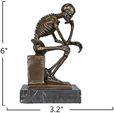 Skeleton Thinker TPE-998 Bronze Statues Sculptures Home Decor
