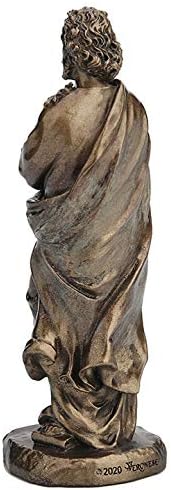 Veronese Design 3 3/8 Inch Saint Joseph Cast Resin Hand Painted Antique Bronze Finish Statue Home Decor
