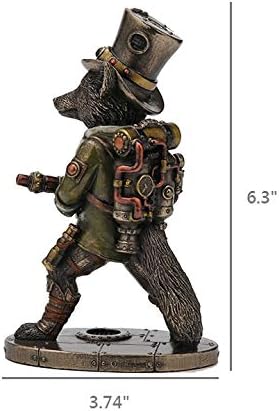 Veronese Design 6 1/4 Inch Steampunk Stagecoach Gentleman Fox Bandit Resin Statue Bronze Finish