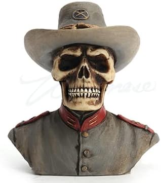 Veronese Design 2 1/2 Inch Civil War Confederate Army Skeleton Half Bust Resin Statue